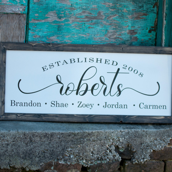 Family Name Established Sign